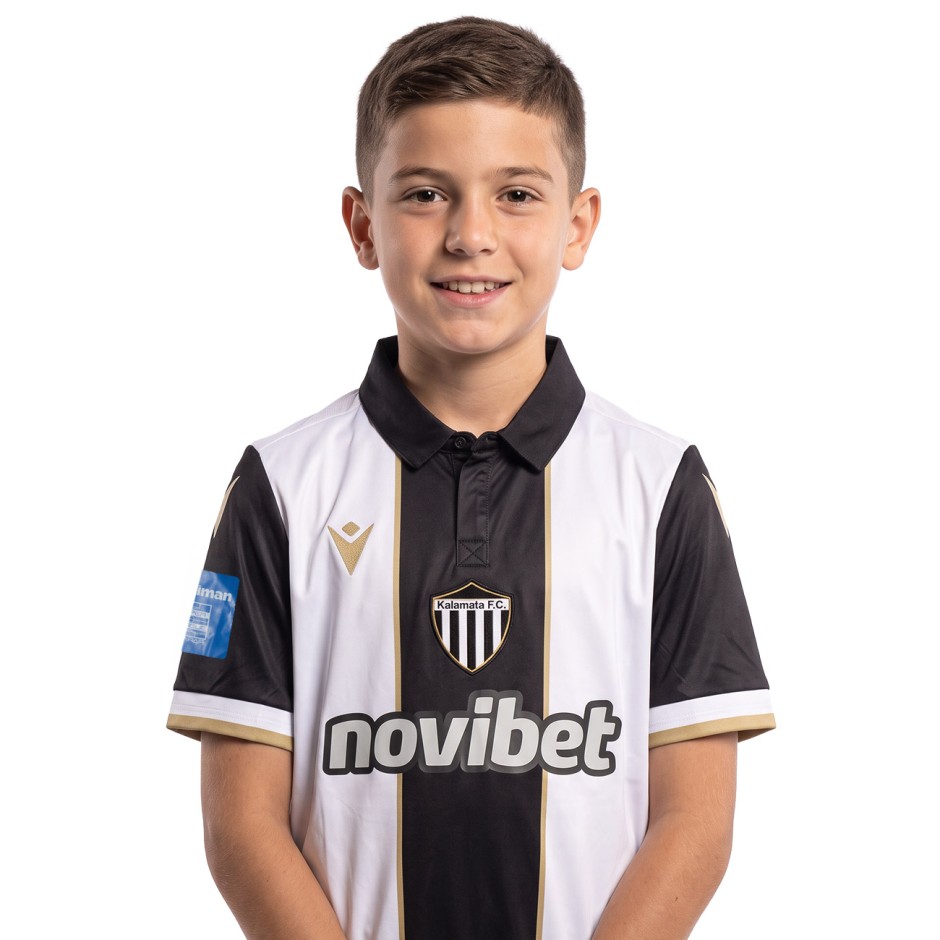 Kids' Football Jersey White-Black - Kalamata FC Macron