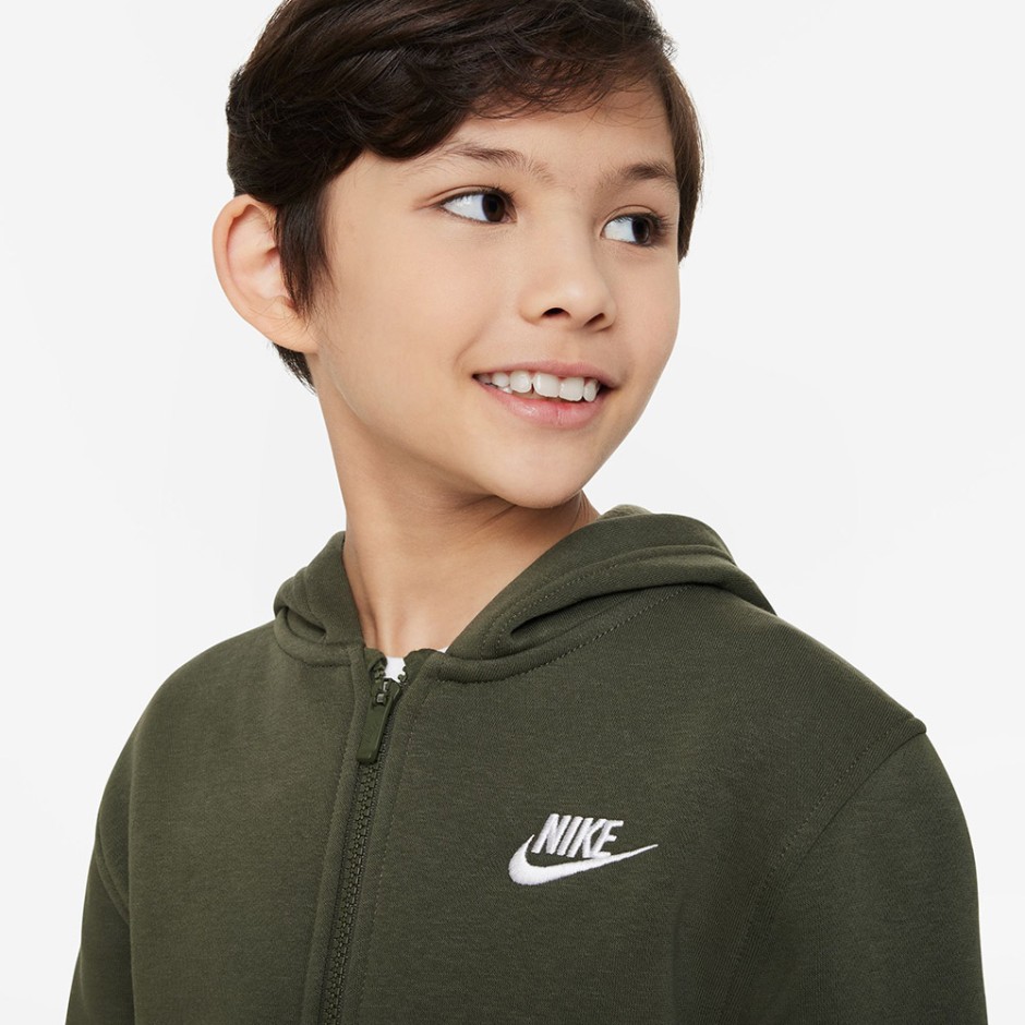 Nike Sportswear Club Fleece Χακί - Παιδική Ζακέτα 
