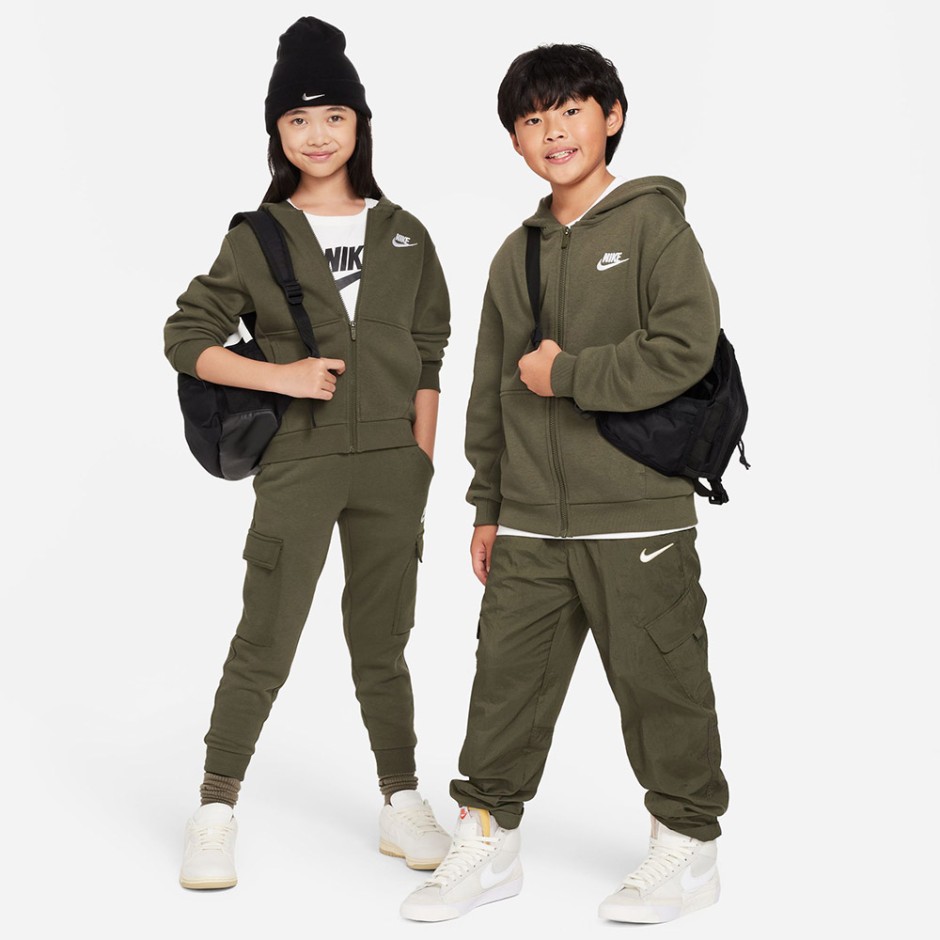 Nike Sportswear Club Fleece Χακί - Παιδική Ζακέτα 