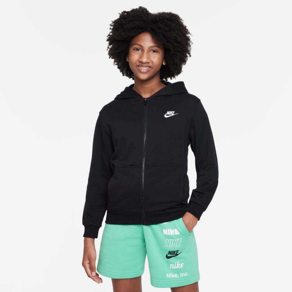 NIKE K NSW CLUB FT HD FZ LS LBR FD3017 010 Zakcret.gr