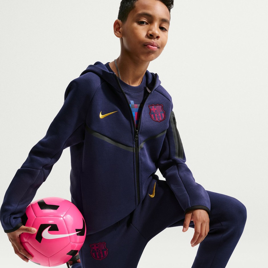 Παιδική Ζακέτα Ποδοσφαίρου Μπλε - Nike F.C. Barcelona Tech Fleece