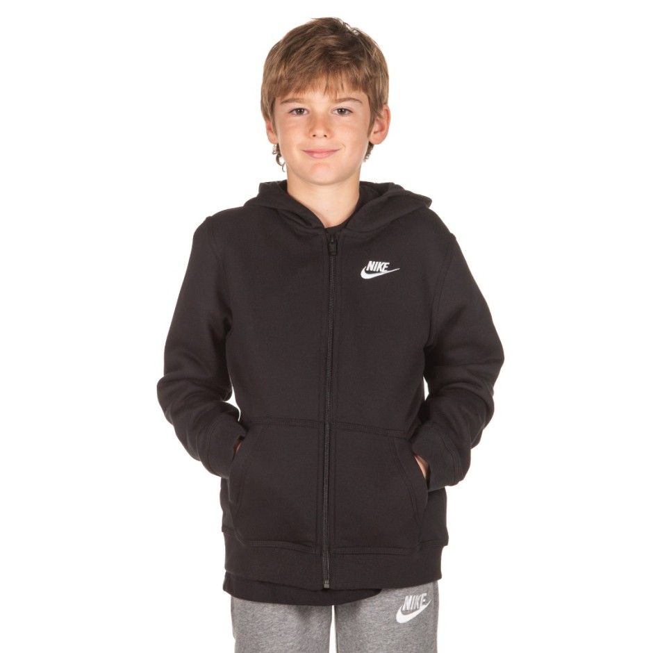 NIKE B NSW HOODIE FZ CLUB BV3699-010 Μαύρο