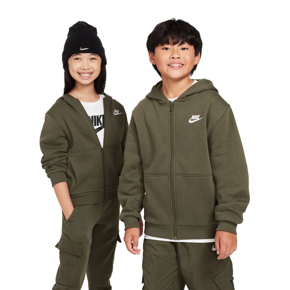 Nike Sportswear Club Fleece Χακί - Παιδική Ζακέτα 