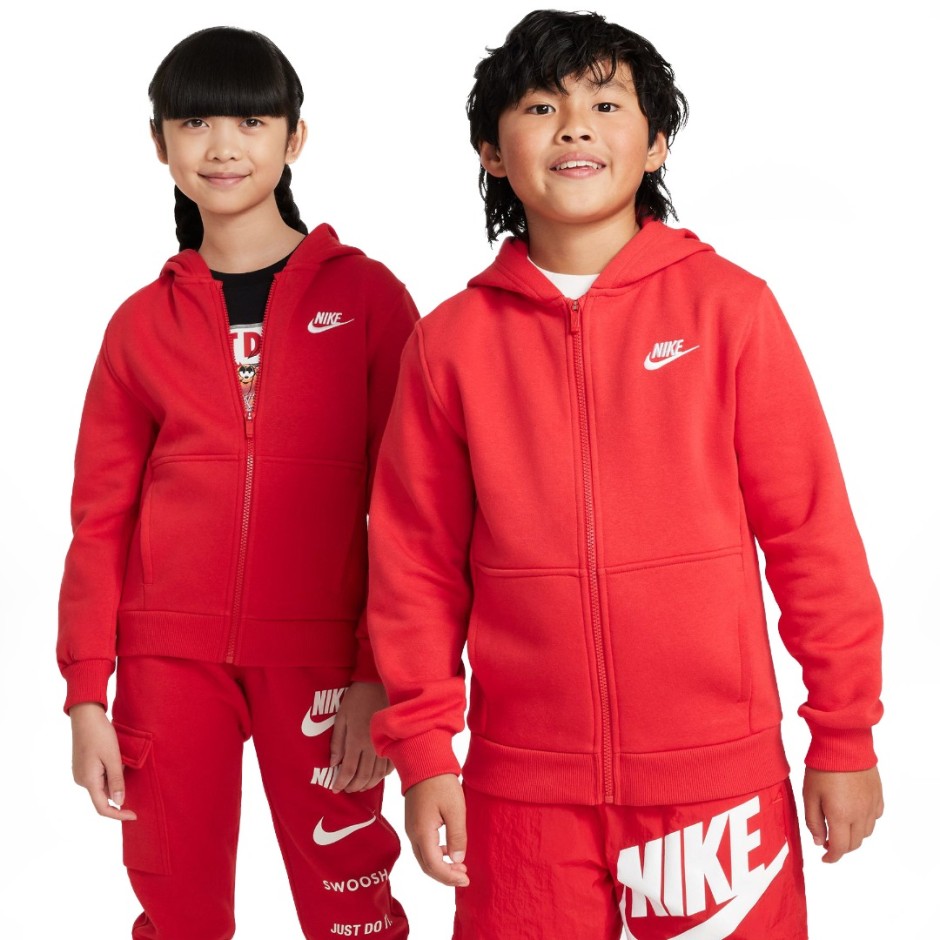 Nike Sportswear Club Fleece Κόκκινο - Παιδική Ζακέτα 