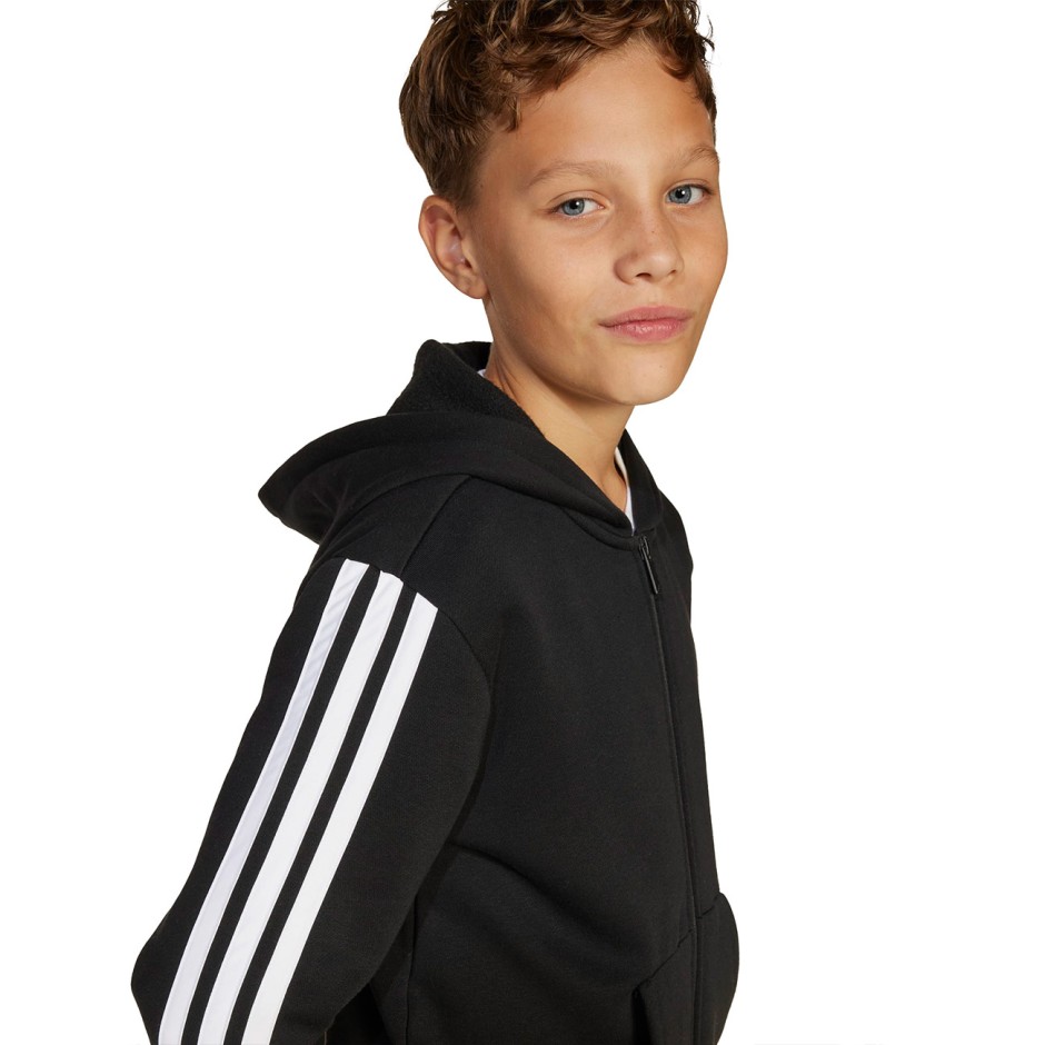 Παιδική Ζακέτα Μαύρη - adidas Sportswear Essentials 3-Stripes Fleece