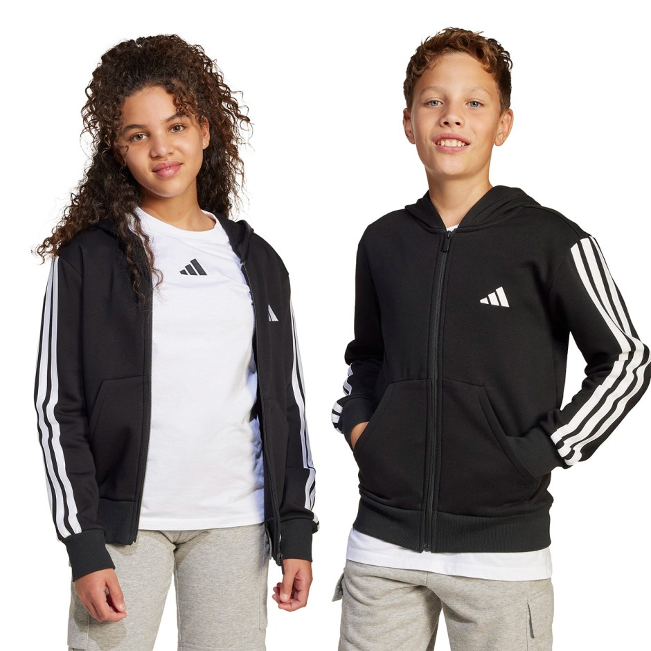 Παιδική Ζακέτα Μαύρη - adidas Sportswear Essentials 3-Stripes Fleece