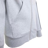 Kids' Full-Zip Hoodie Grey - adidas Sportswear Essentials Image 2