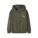 NAME IT NKMVOLTINUS NREG SWEAT CARD WH BRU 13249493-OLIVE NIGHT OLIVE Image 