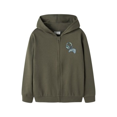 NAME IT NKMVOLTINUS NREG SWEAT CARD WH BRU 13249493-OLIVE NIGHT ΛΑΔΙ