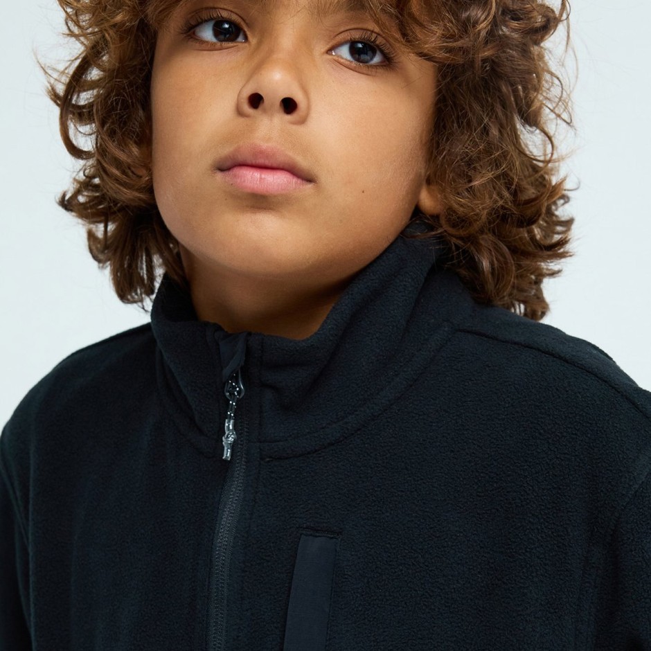 Kids' Full-Zip Fleece Black - Quiksilver No Destination