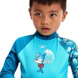 SPEEDO LONG SLEEVE PRINTED RASH TOP 003236-15137B Royal Blue Image 1
