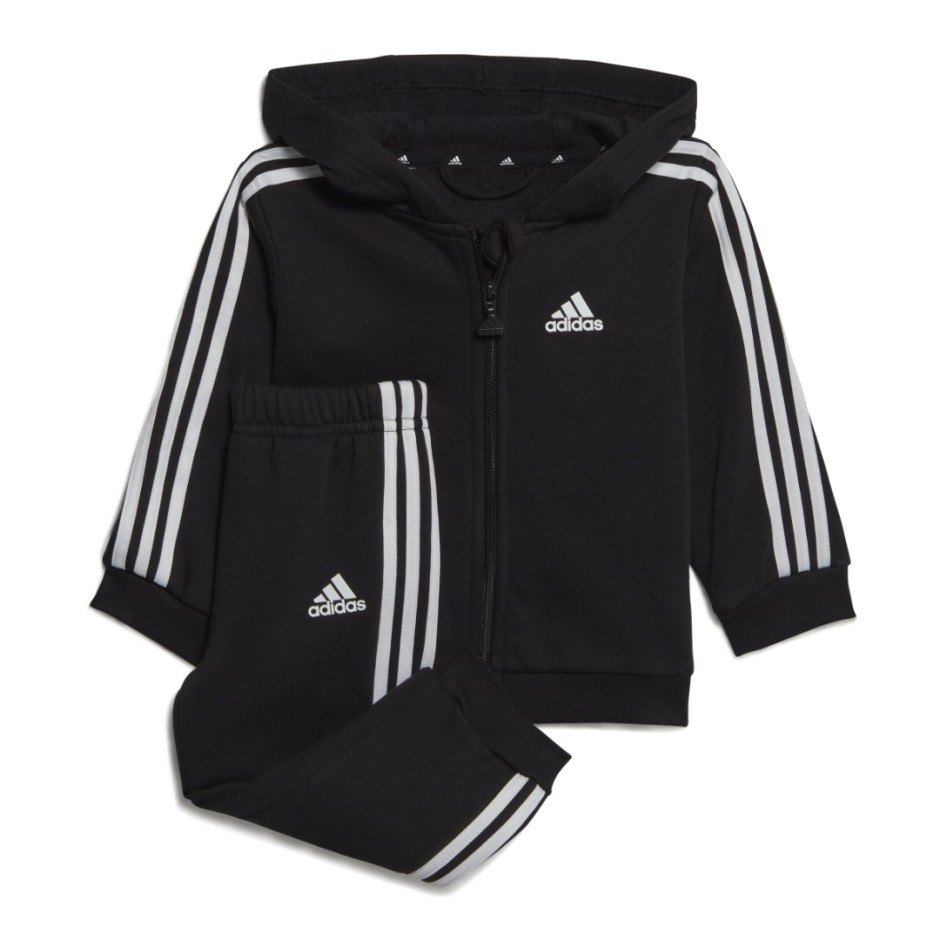 adidas Sportswear ESSENTIALS FULL-ZIP HOODED JOGGER SET Μαύρο