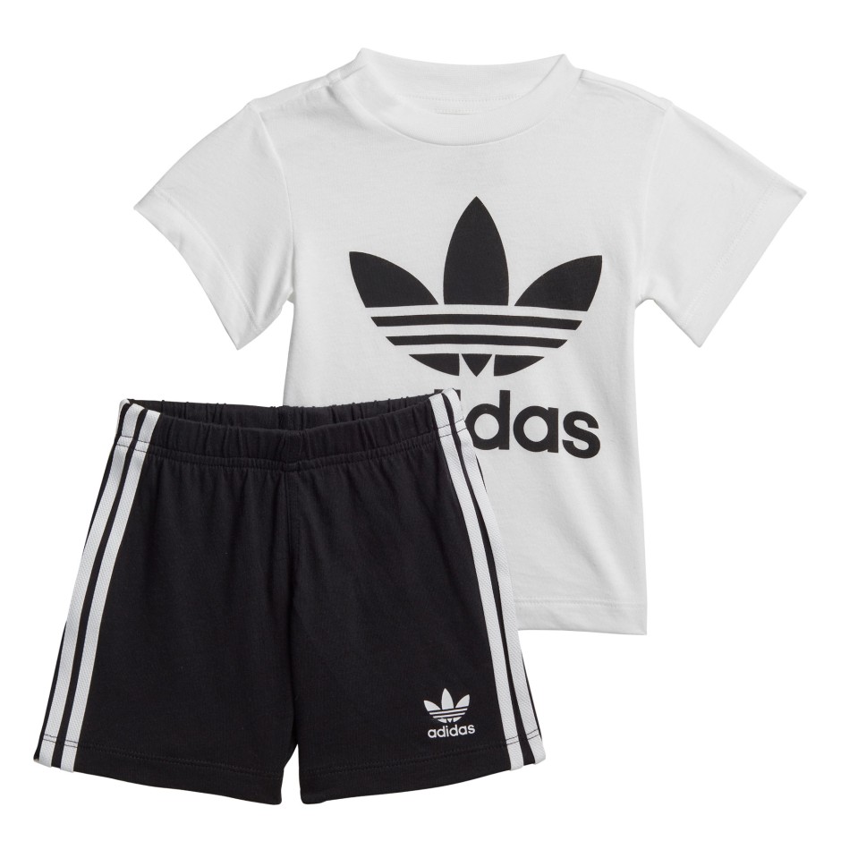 adidas Originals TREFOIL SHORTS TEE SET FI8318 White-Black