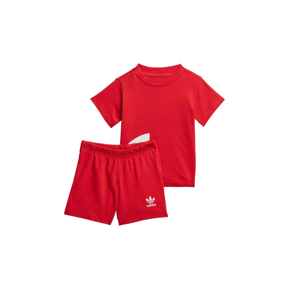 adidas Originals BIG TREFOIL SHORTS TEE SET FM5610 Red