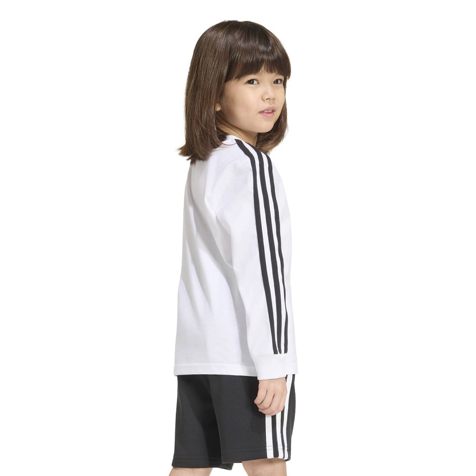 Kids' Long-Sleeve Top White - adidas Originals 3-Stripes