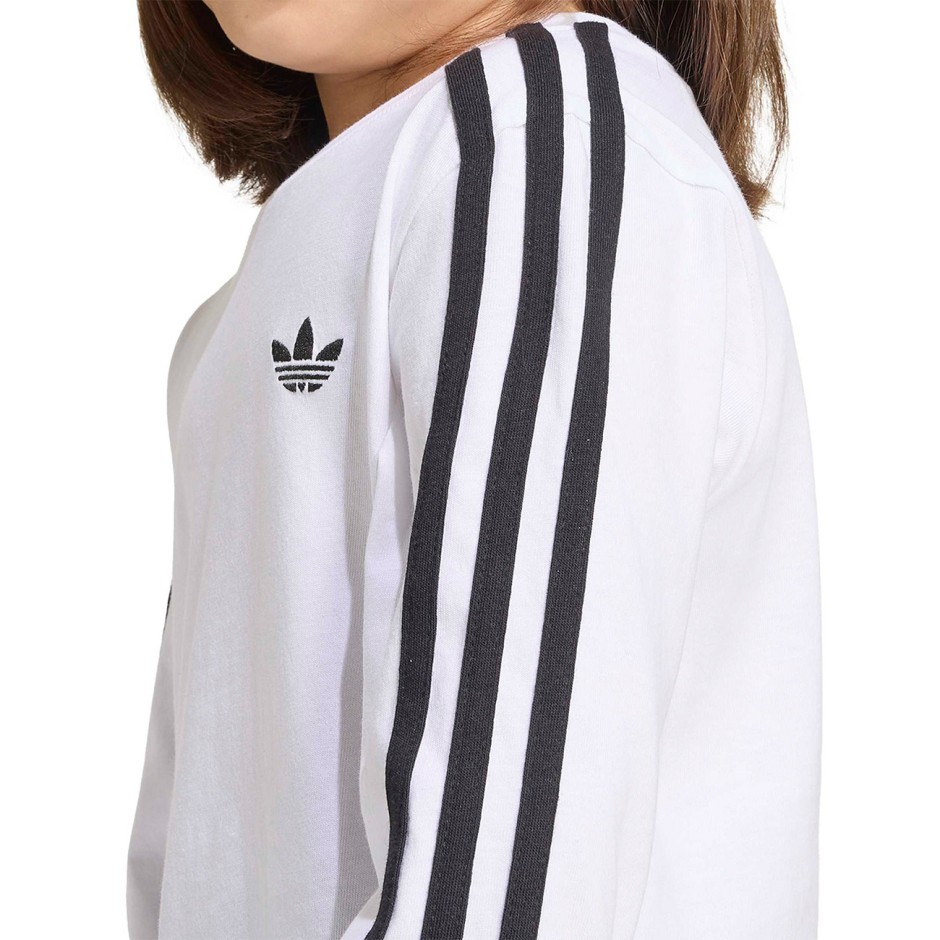 Kids' Long-Sleeve Top White - adidas Originals 3-Stripes