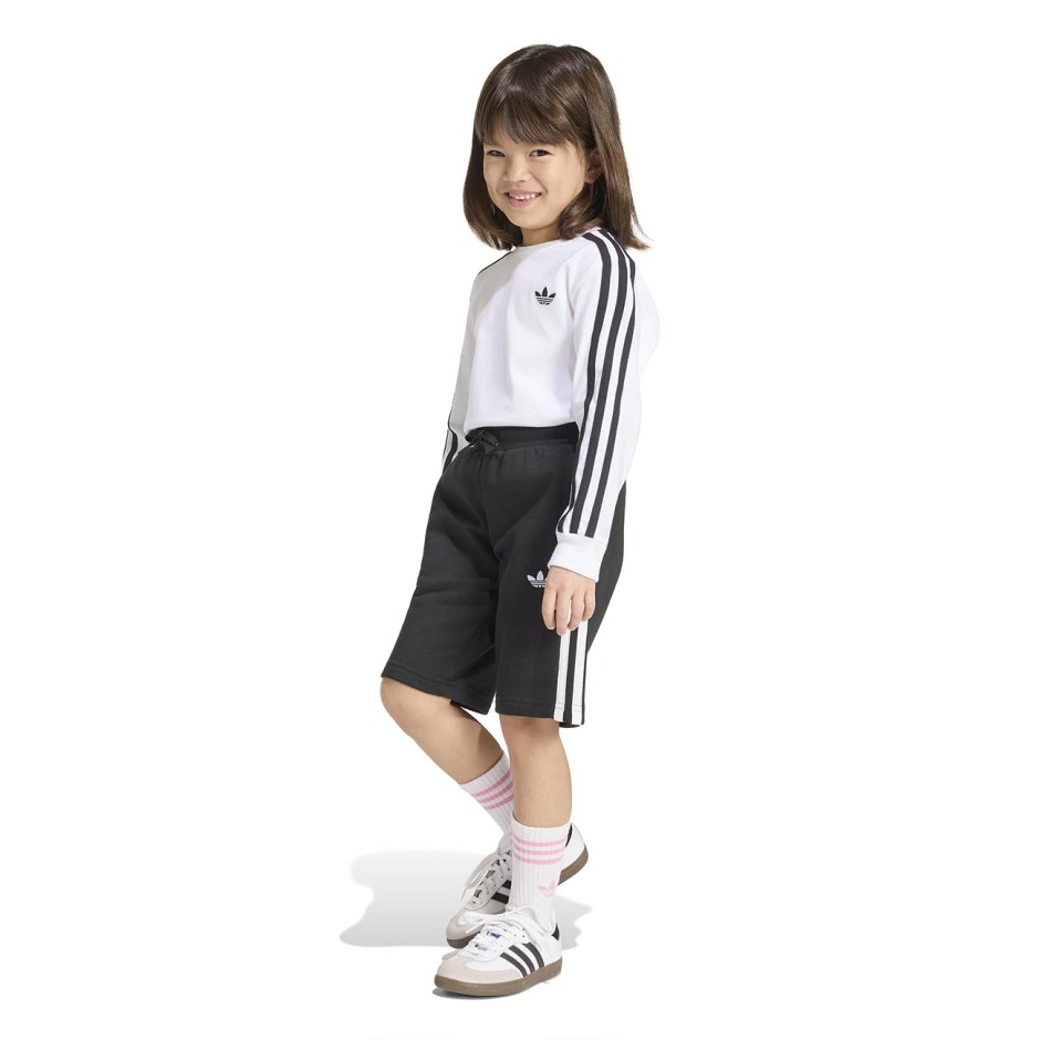 Kids' Long-Sleeve Top White - adidas Originals 3-Stripes