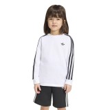 Kids' Long-Sleeve Top White - adidas Originals 3-Stripes Image 