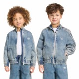 Παιδικό Μπουφάν Μπλε - adidas Originals Firebird Denim Εικόνα 3