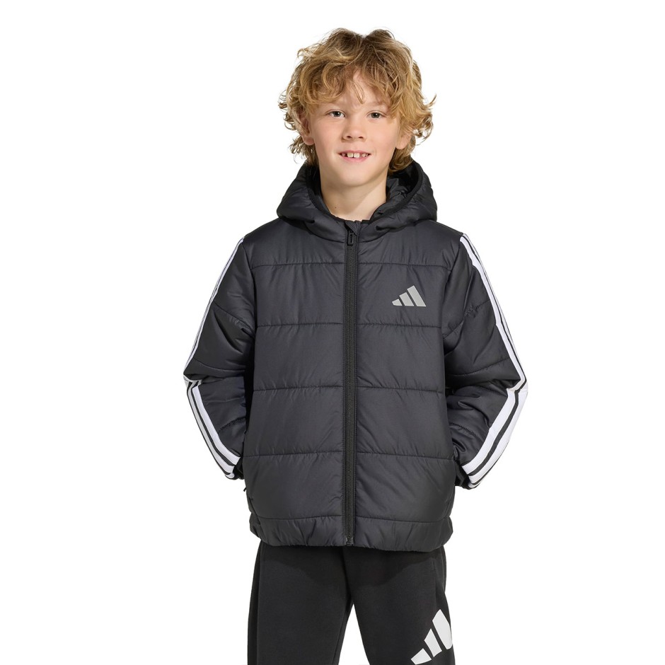 Παιδικό Μπουφάν Μαύρο - adidas Sportswear Essentials 3-Stripes Padded