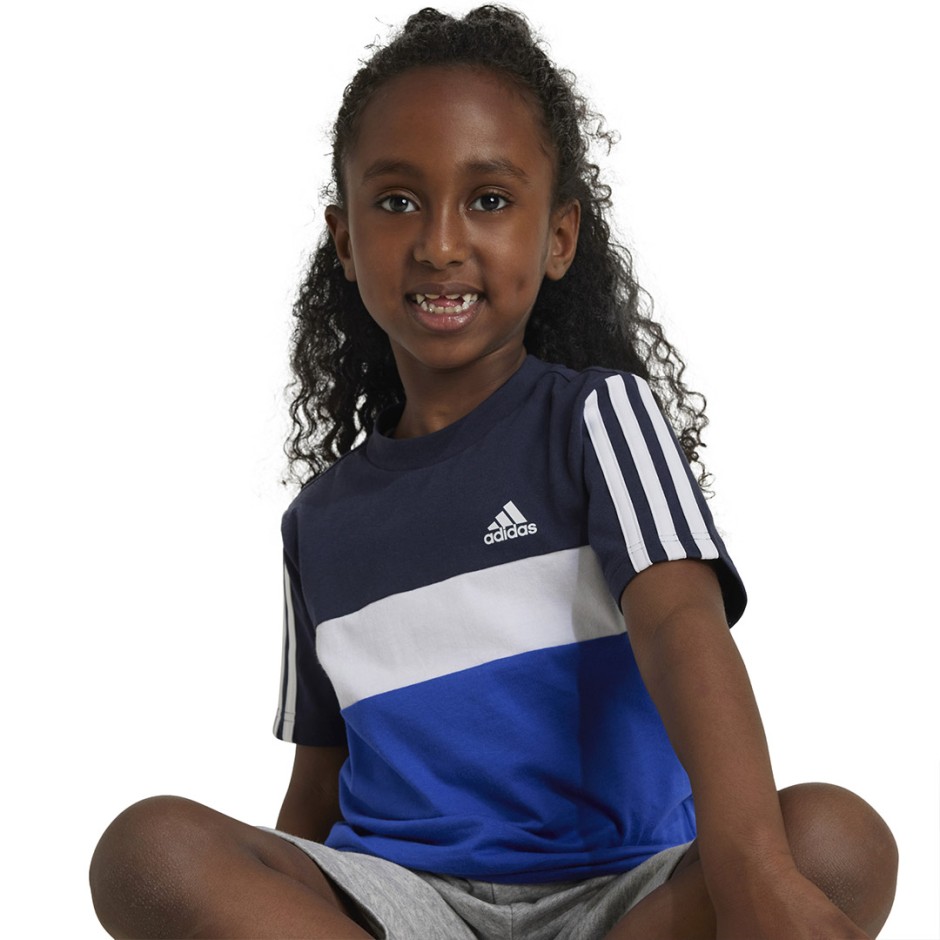 Παιδική Κοντομάνικη Μπλούζα Μπλε - adidas Sportswear Tiberio 3-Stripes