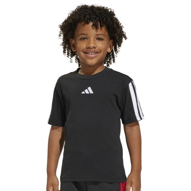 Παιδική Κοντομάνικη Μπλούζα Μαύρη - adidas Sportswear Essentials 3-Stripes