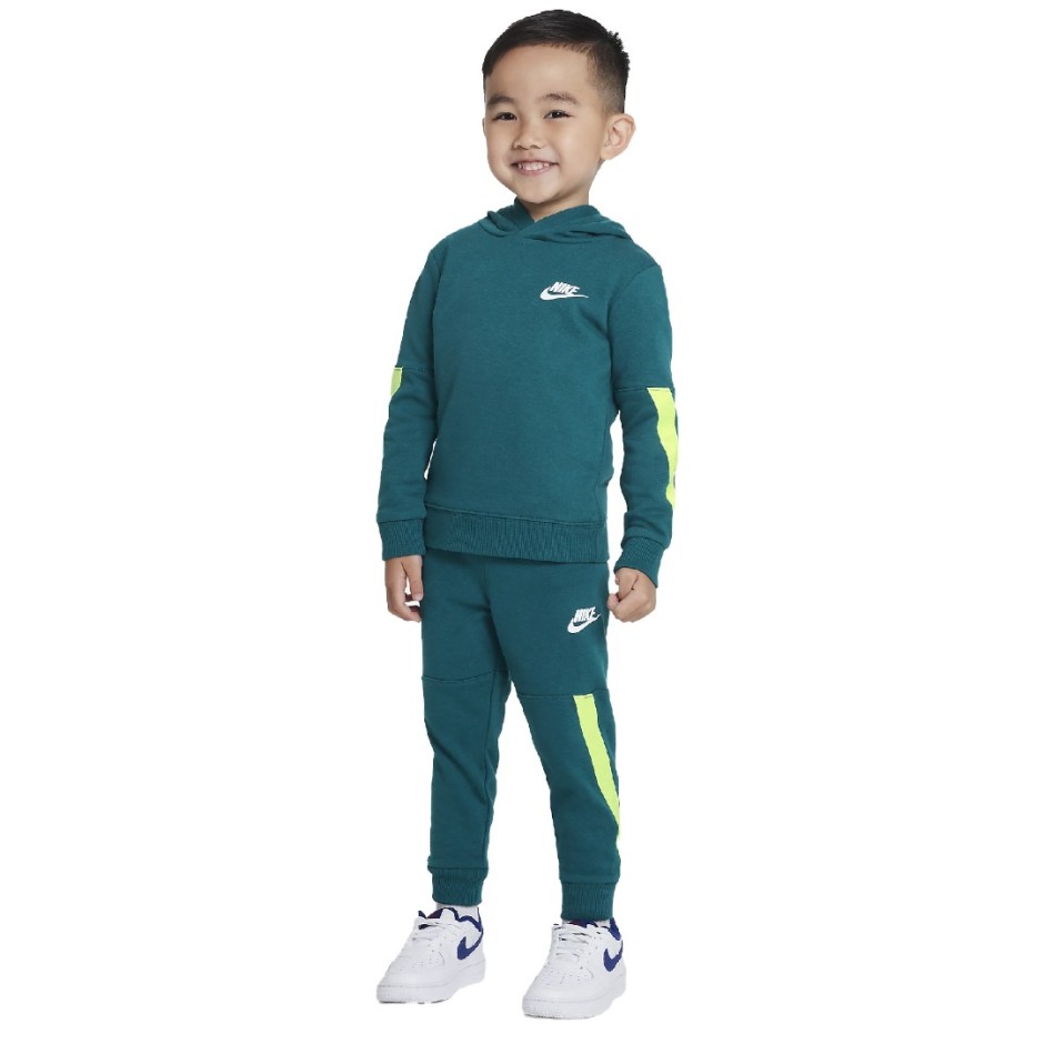 Nike Sportswear Taping French Terry Πράσινο - Παιδικό Σετ Φόρμας