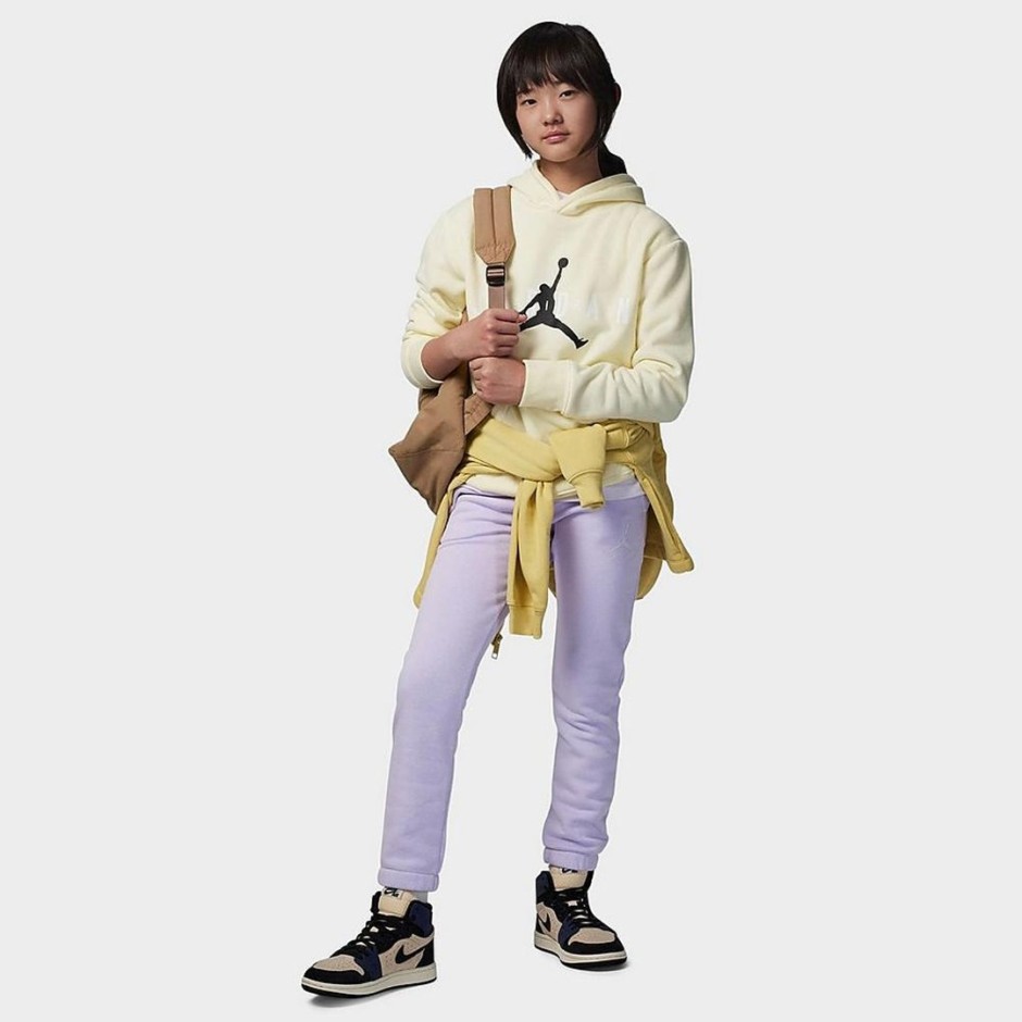 Jordan Icon Play Fleece Λιλά - Παιδικό Παντελόνι Φόρμα