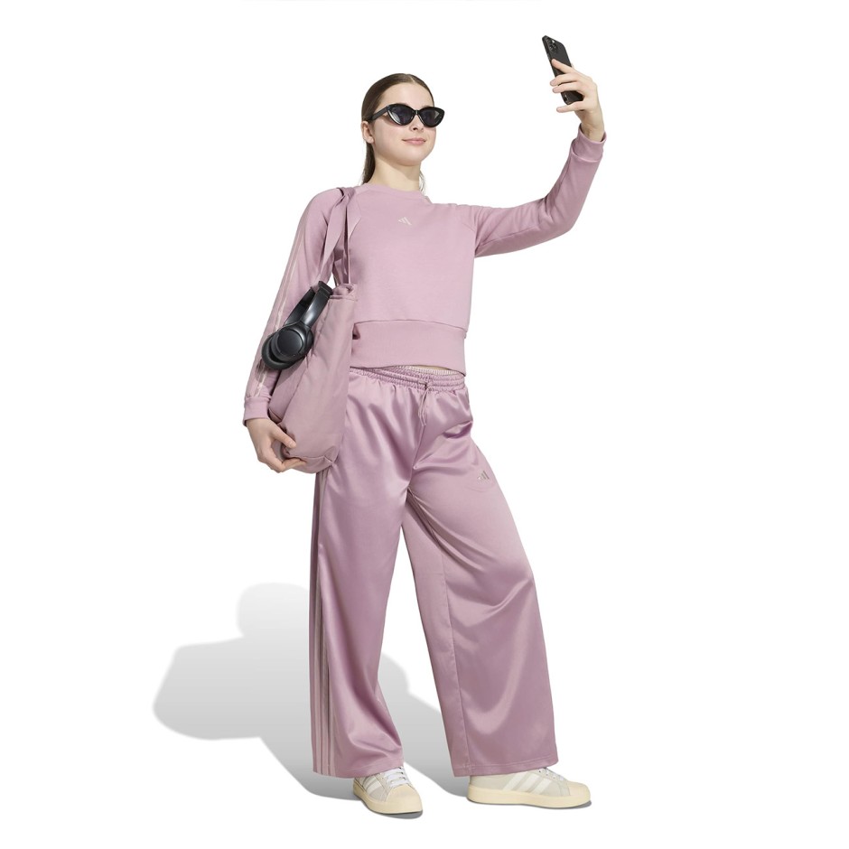 Παιδικό Παντελόνι Φόρμα Μωβ - adidas Sportswear Satin Wide Leg