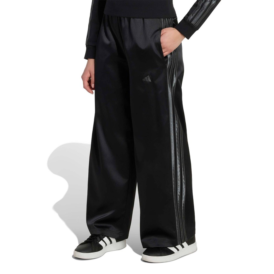 Kids' Pants Black - adidas Sportswear Satin Wide Leg