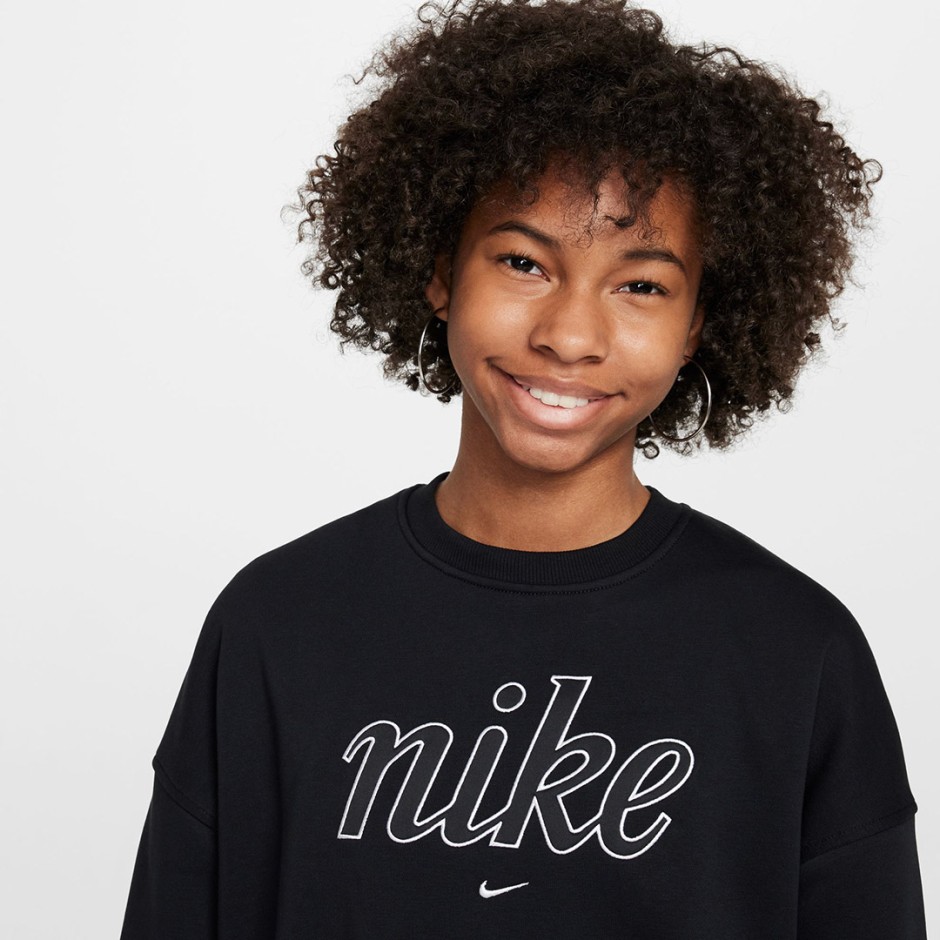 Παιδική Μακρυμάνικη Μπλούζα Μαύρη - Nike Sportswear Club Fleece