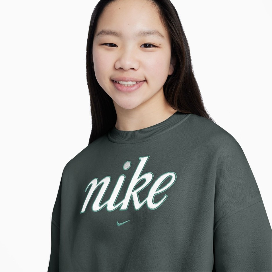 Παιδική Μακρυμάνικη Μπλούζα Πετρόλ - Nike Sportswear Club Fleece