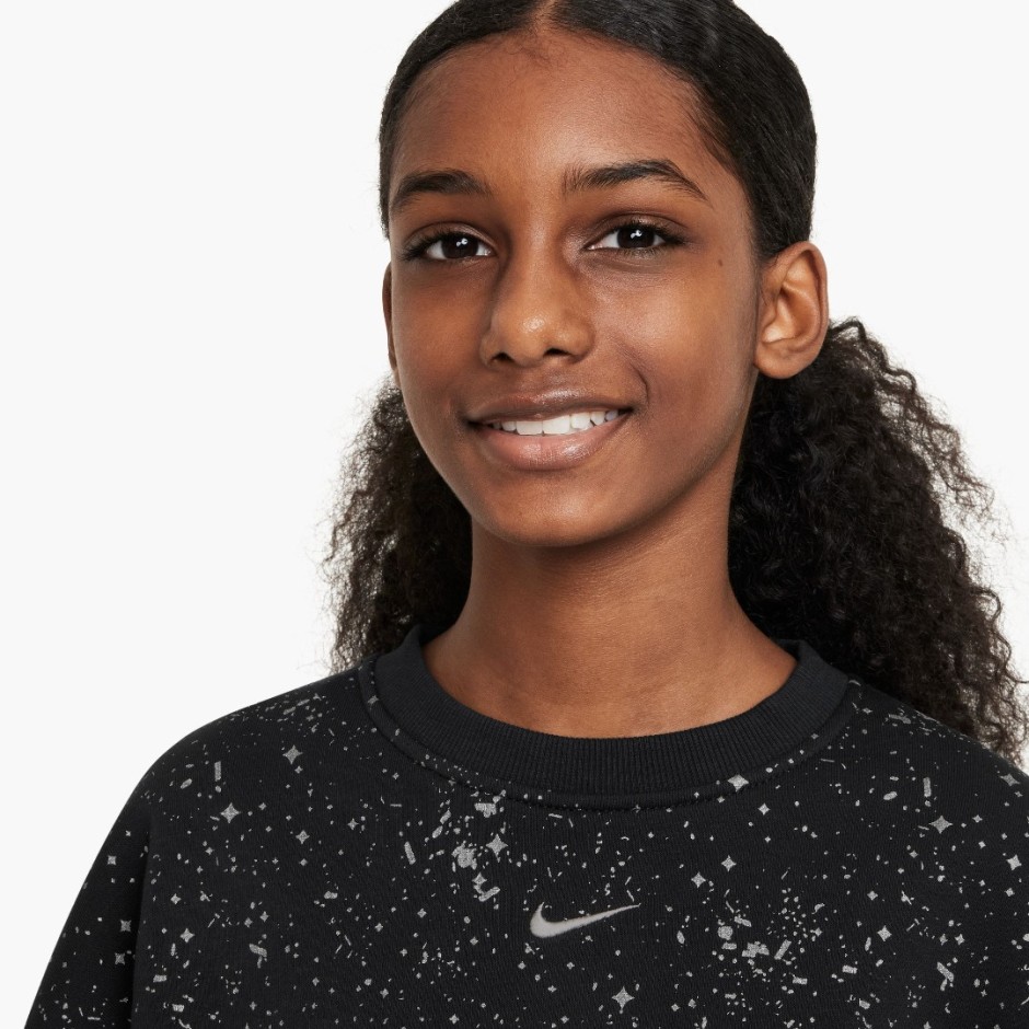 Παιδική Μακρυμάνικη Μπλούζα Μαύρη - Nike Sportswear Club Fleece