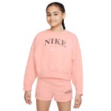 Παιδική Μπλούζα Φούτερ NIKE G NSW TREND FLC CREW Ροζ DV2563-800  Εικόνα 