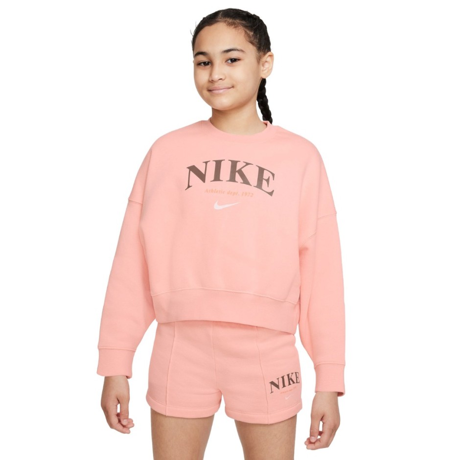Παιδική Μπλούζα Φούτερ NIKE G NSW TREND FLC CREW Ροζ DV2563-800 