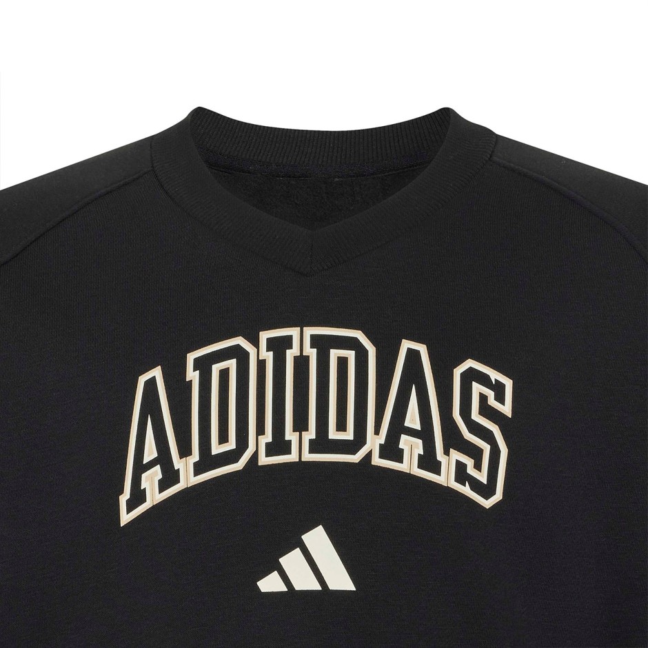 Παιδική Μακρυμάνικη Μπλούζα Μαύρη - adidas Sportswear Seasonals Collegiate Typography