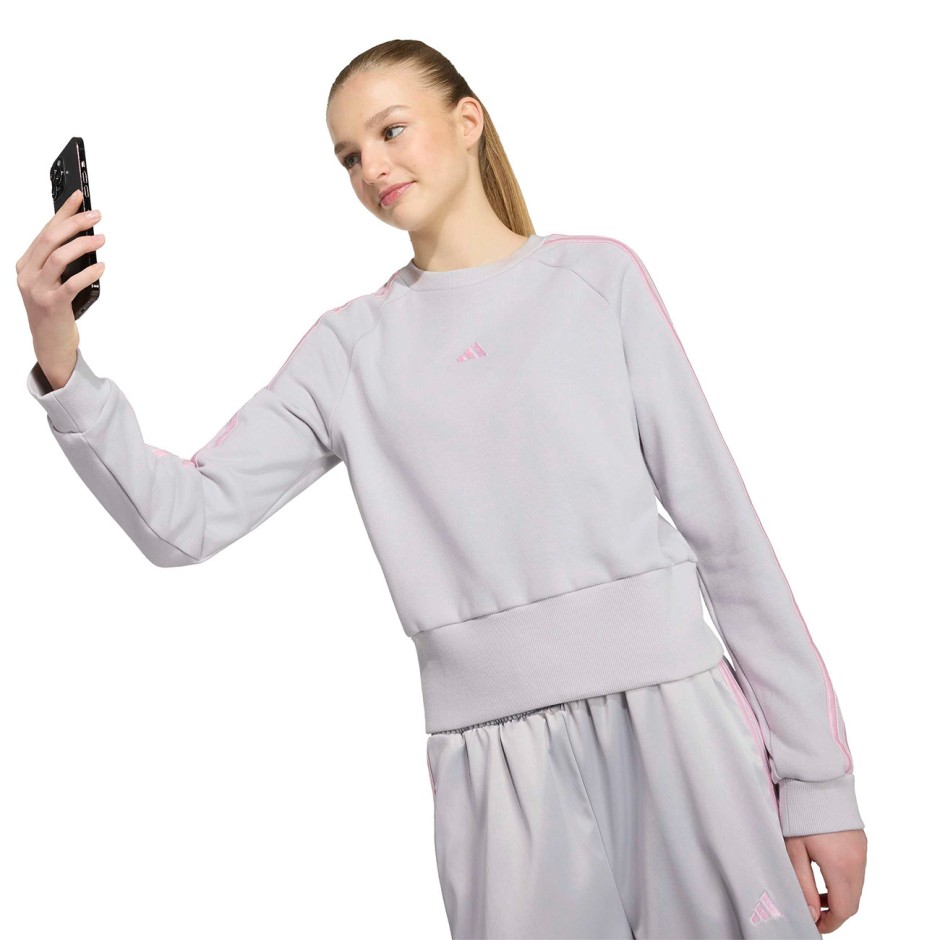 Kids' Sweatshirt Grey - adidas Sportswear Satin 