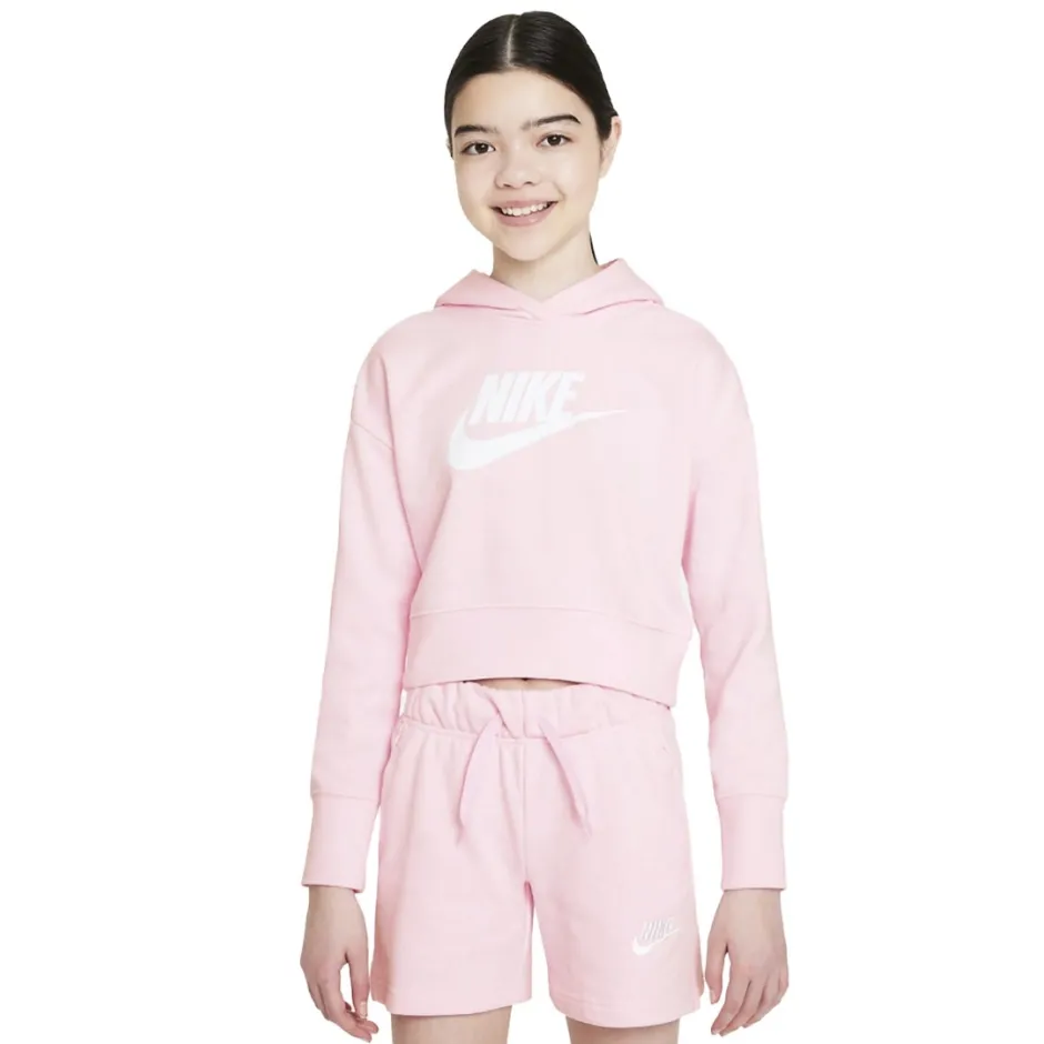 NIKE SPORTSWEAR CLUB CROPPED HOODIE DC7210 663 Pink