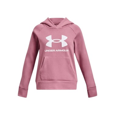 Under Armour Rival Fleece Big Logo Ροζ - Παιδική Μπλούζα Φούτερ