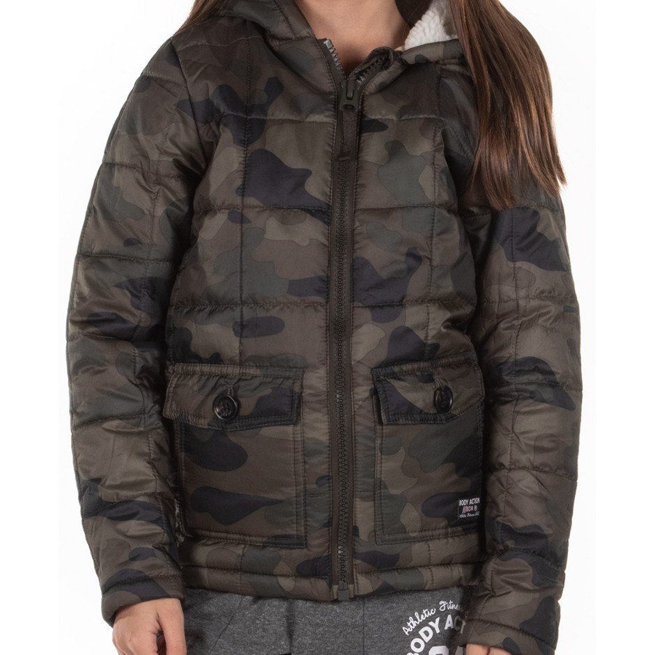 BODY ACTION GIRLS' JACKET 072801-01-07G Χακί