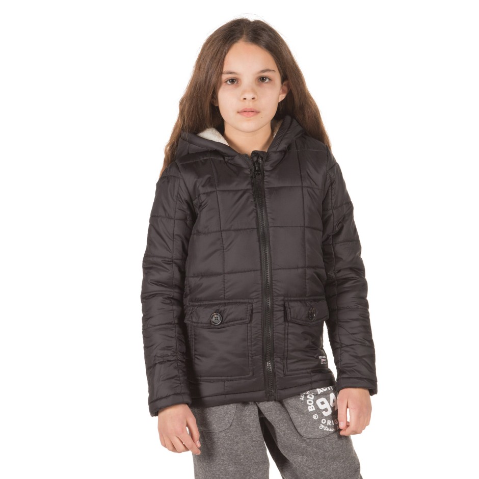 BODY ACTION GIRLS' JACKET 072801-01-01 Μαύρο