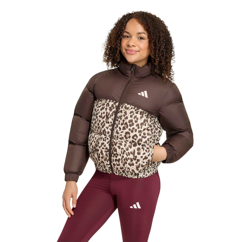 Παιδικό Μπουφάν Καφέ - adidas Sportswear Synthetic Down Allover Print