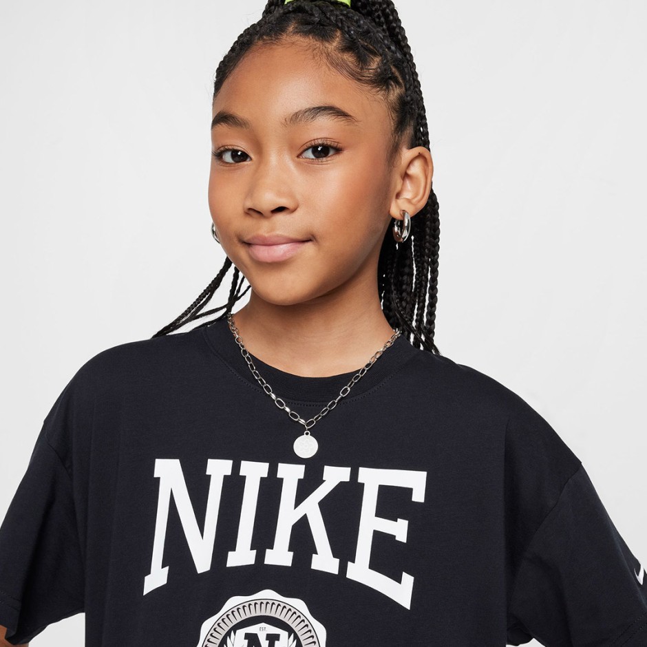 Παιδική Κοντομάνικη Μπλούζα Μαύρη - Nike Sportswear