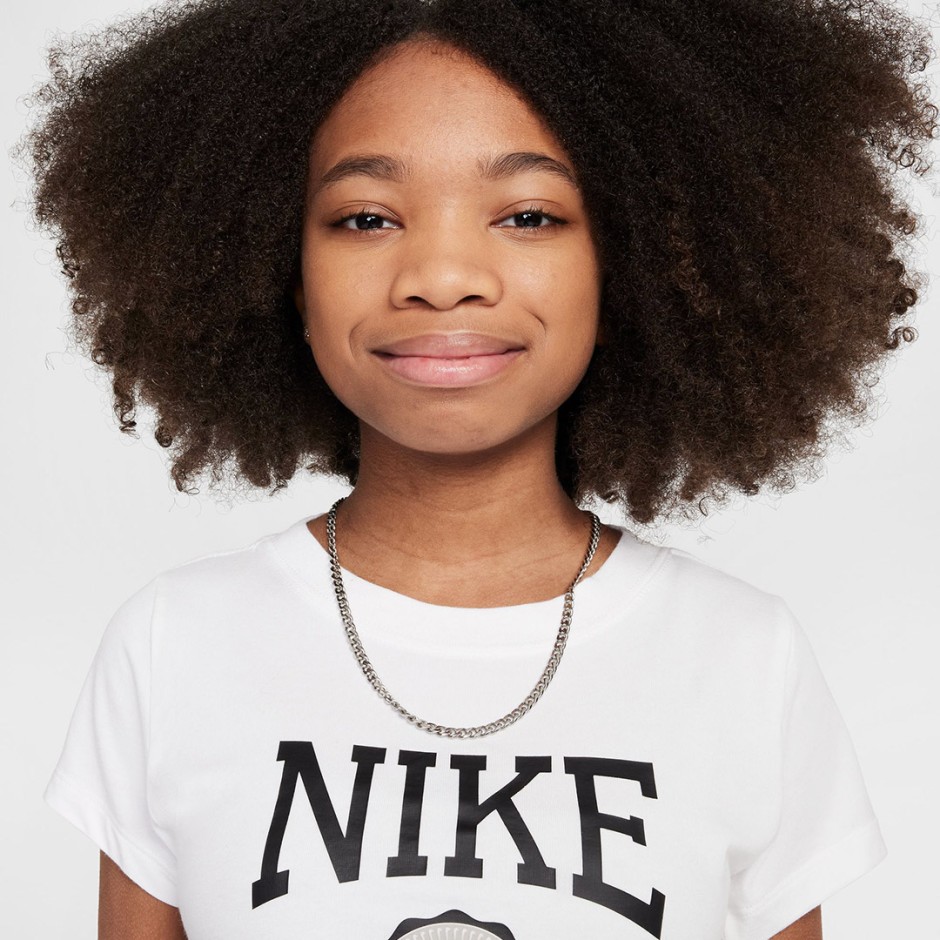 NIKE G NSW TEE GRAPHIC STAR CROP IB3567-100 White