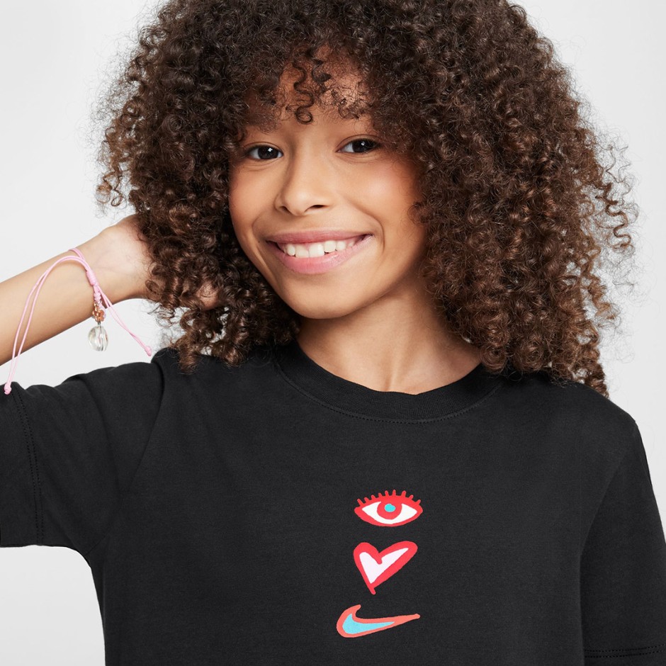 Παιδική Κοντομάνικη Μπλούζα Μαύρη - Nike Sportswear