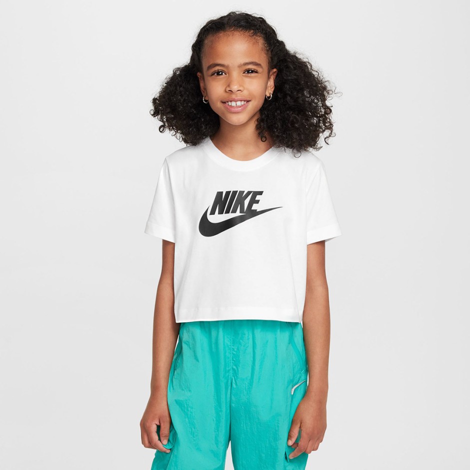 NIKE G NSW TEE CROP FUTURA HBR FZ5548-100 White