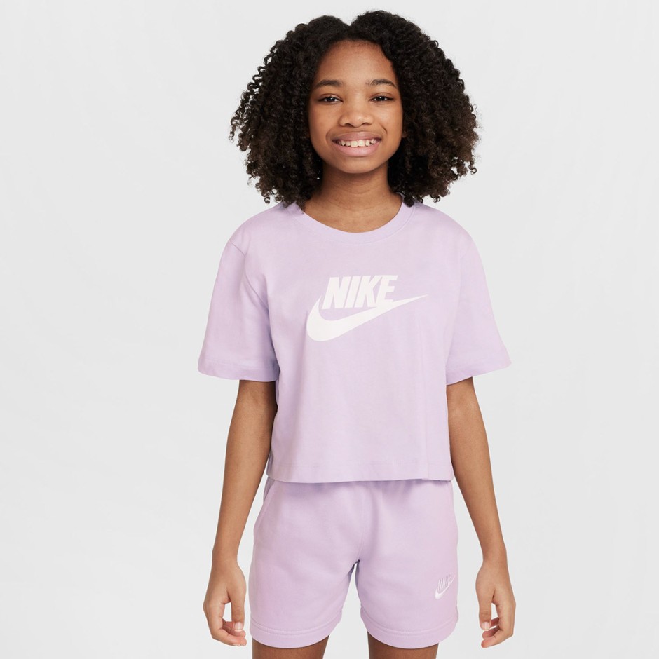 NIKE G NSW TEE CROP FUTURA HBR FZ5548 Lilac