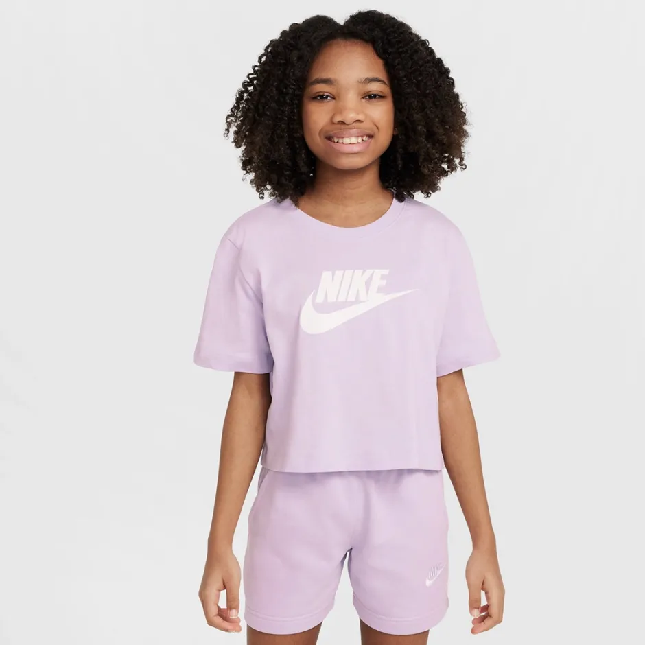 NIKE G NSW TEE CROP FUTURA HBR FZ5548-537 Lilac