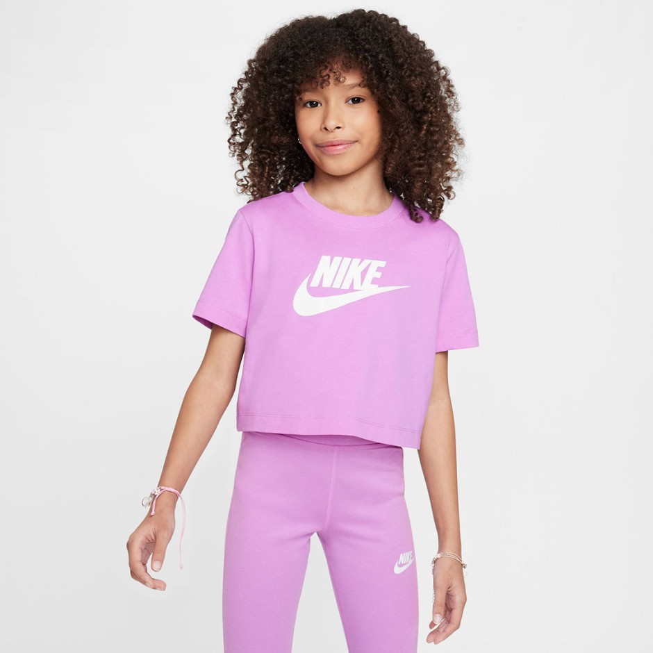 NIKE G NSW TEE CROP FUTURA HBR FZ5548-532 Purple