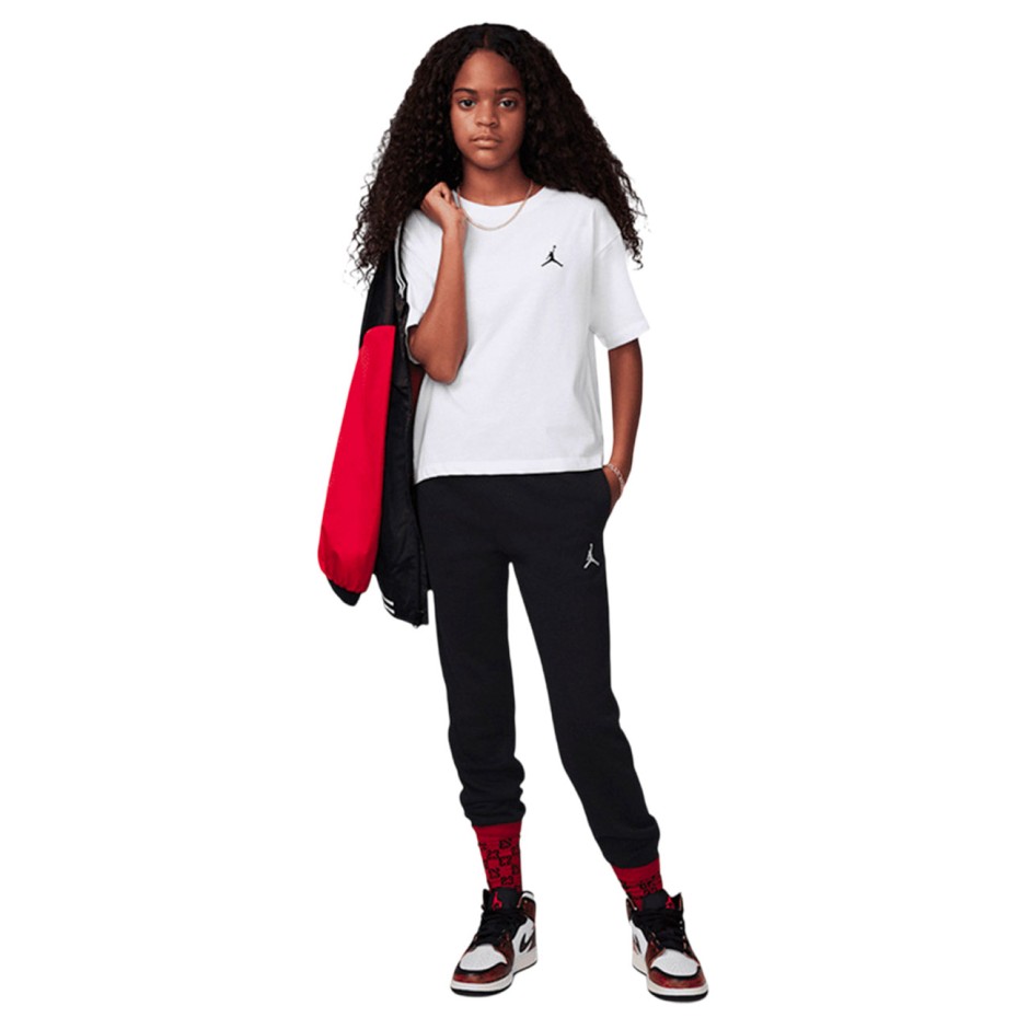 Παιδική Κοντομάνικη Μπλούζα Λευκή - Jordan Brooklyn Essentials